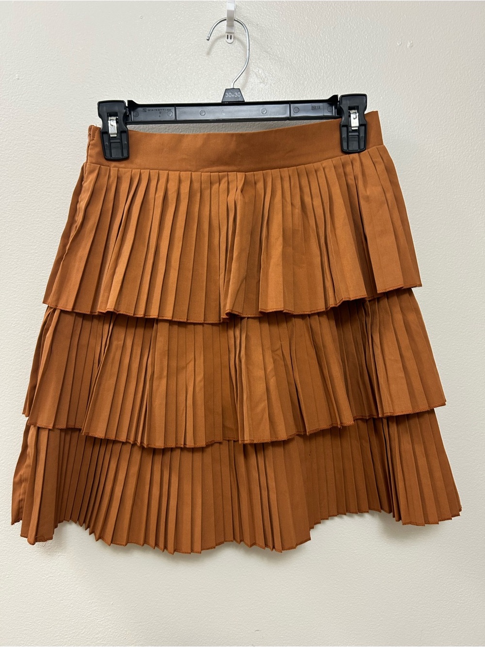 SHEIN Bronze Brown Tiered Pleated Mini Skirt- Size Small